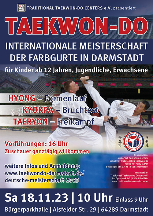 Poster für die „Internationale Meisterschaft der Farbgurte“ in Darmstadt